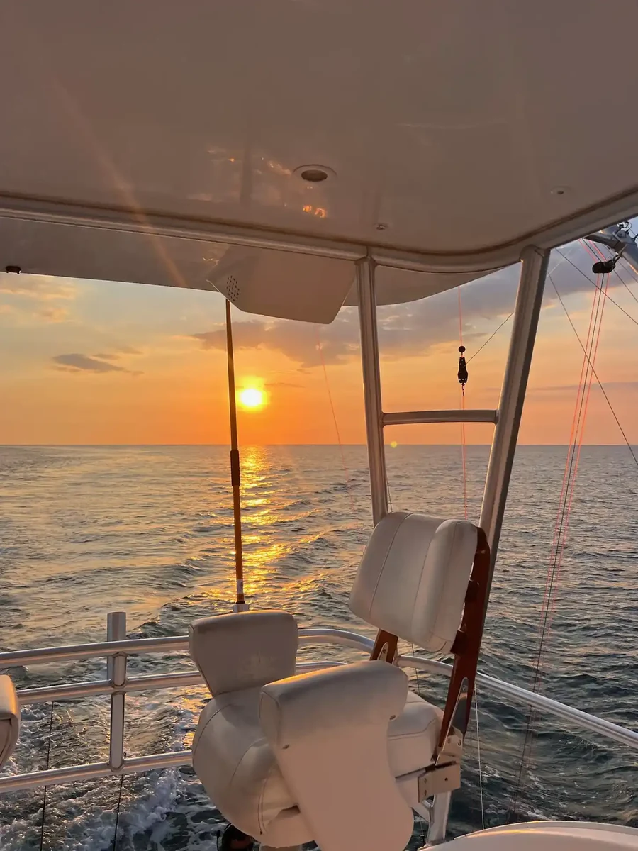 Golden hour light on the water off Punta Quepos