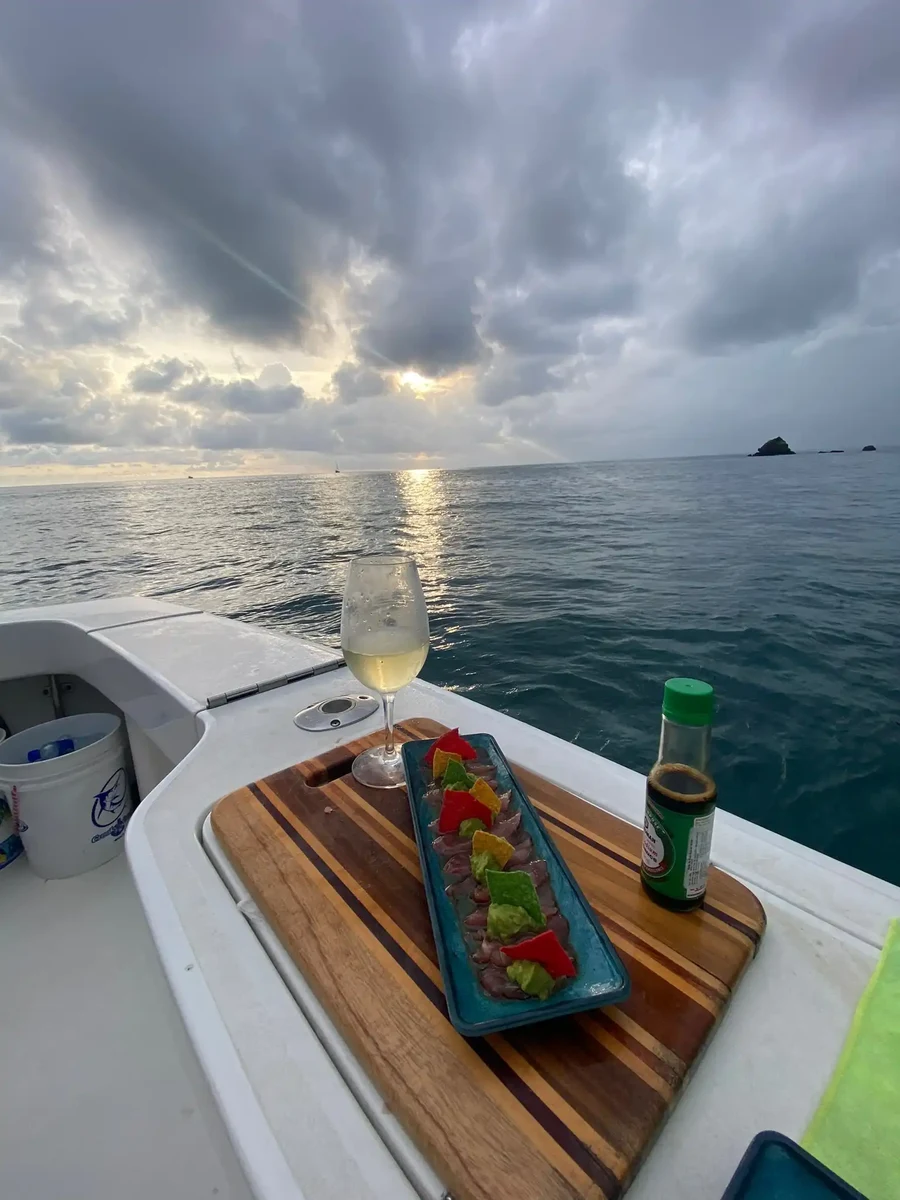 Golden hour on the water off Quepos, Costa Rica